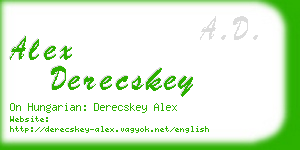 alex derecskey business card